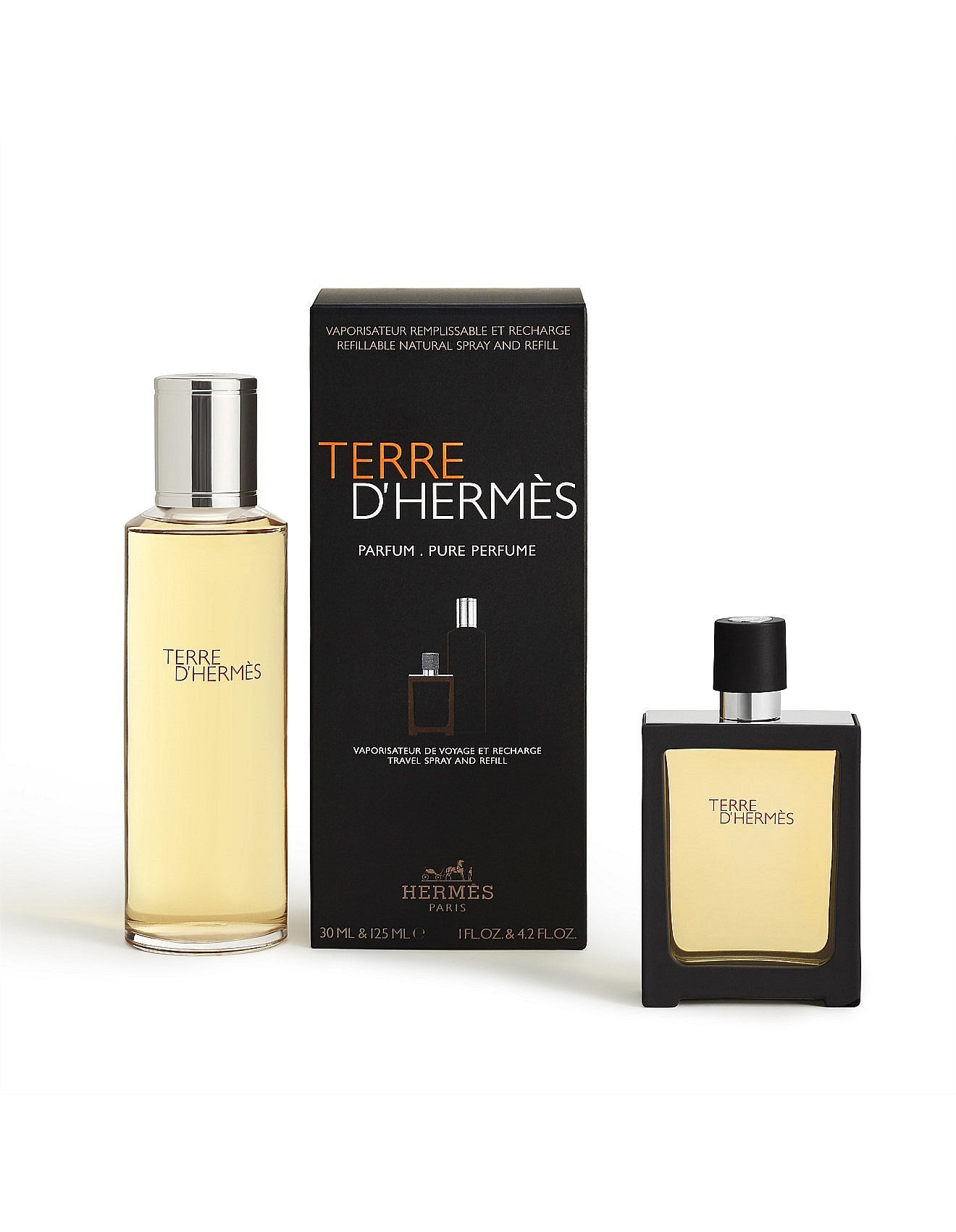 TERRE D'HERMES PURE PERFUME 30ML +REFILL 125ML